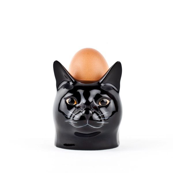 Black Cat (Lucky) Face Egg Cup by Quail