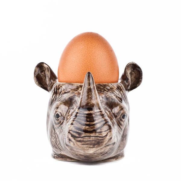 Rhino Egg Cup by Quail Ceramics