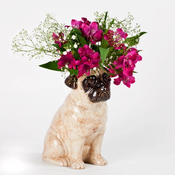 Large Pug Flower Vase in Fawn by Quail Ceramics