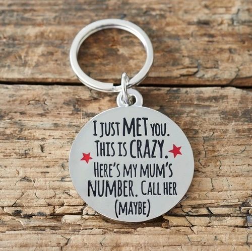 "I JUST MET YOU THIS IS CRAZY" DOG ID NAME TAG