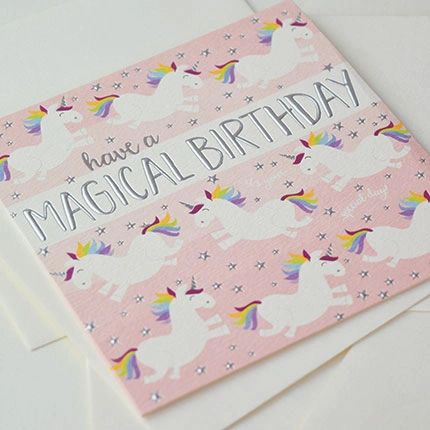 Magical Birthday Unicorn Card q863