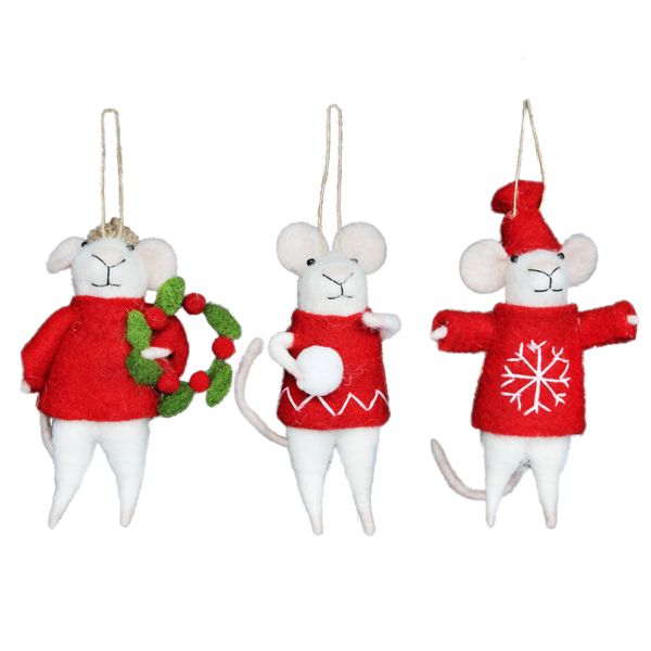 Festive Felt Mice - choose 12cm