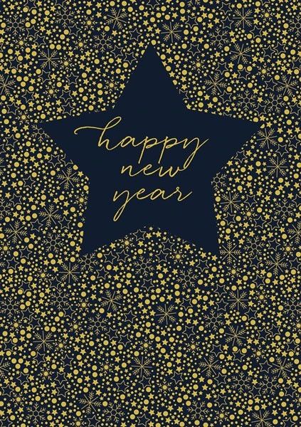 New Year Card - Gold Foil Star