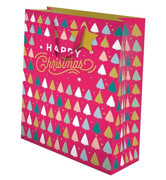 Happy Christmas Gift Bag Red - Large GBX170