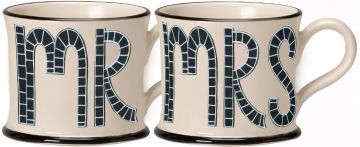 Moorland Pottery Mr & Mrs Mugs