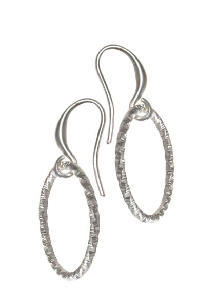 Textured Ring off Shepherds Crook - Matt Silver Earrings