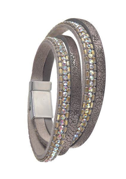 Double Wraparound - Grey/Gold/AB Crystal