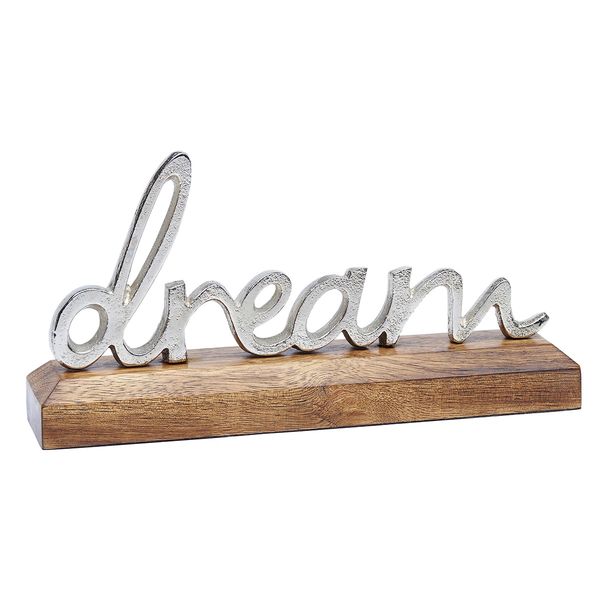 Silver Dream Decoration on Wooden Base
