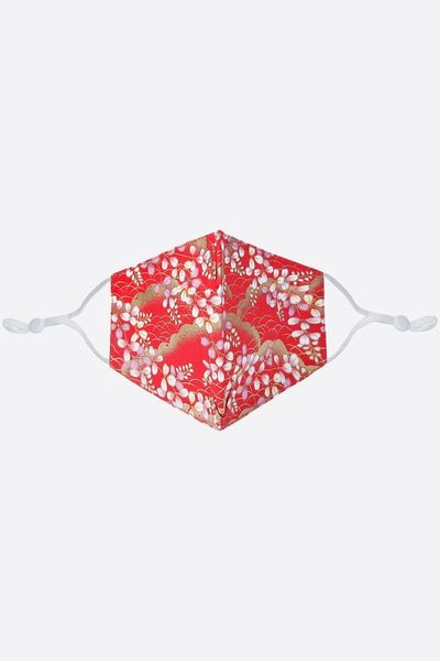 Red Blossoming Tree Fabric Face Mask