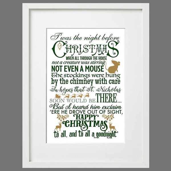 Twas the Night Before Christmas - A3 Framed Print