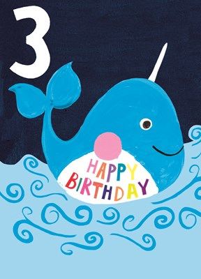 Foil 3 Whale Birthday HL1903