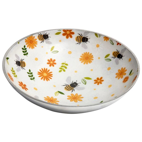 Busy bees round aluminium bowl