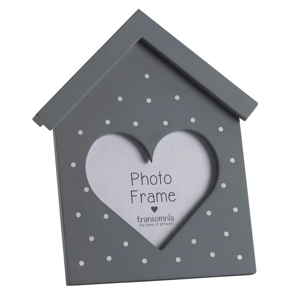 Pretty Grey Heart in House Frame