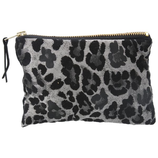 Jacquard Purse 17cm - Silver Leopard Print