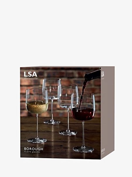 Borough Wine Glass set of 4 380ml - Clear