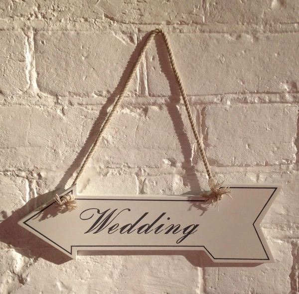 Wedding Arrow Sign On String