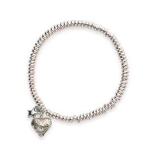 Saucer and Sunray heart bracelet