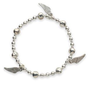 Nugget and wing bracelet