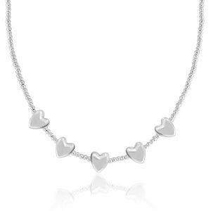 Five symmetrical heart necklace