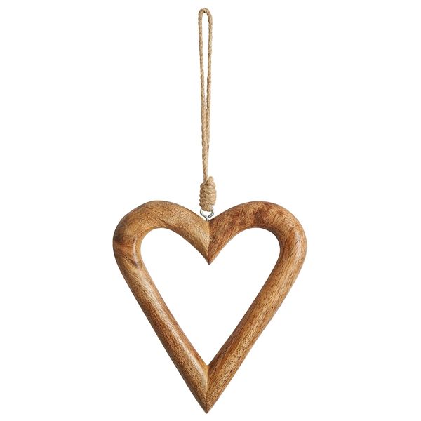Carved medium wood open heart