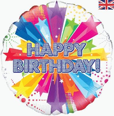 Happy Birthday Bright Star 18" Balloon