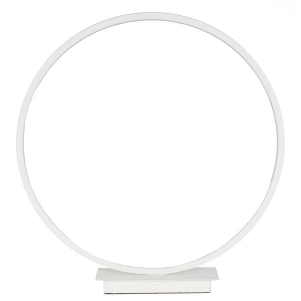 Small White LED Circle Table Lamp
