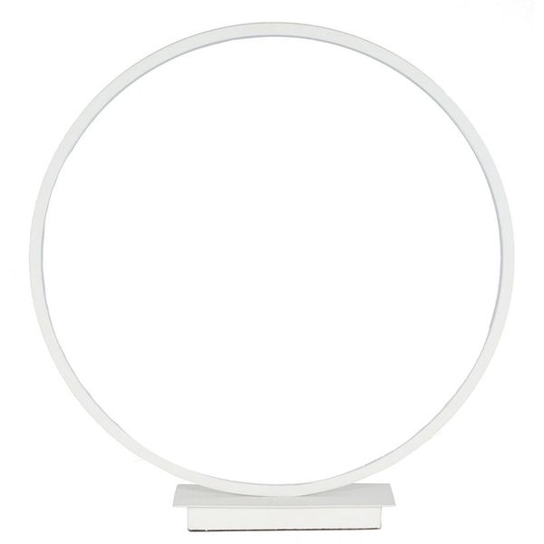 Small White LED Circle Table Lamp