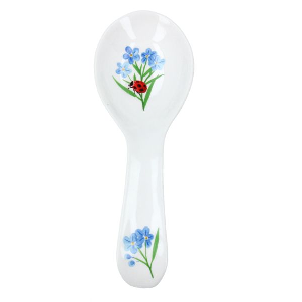 Ceramic Forget-me-not & Ladybird Spoon Rest