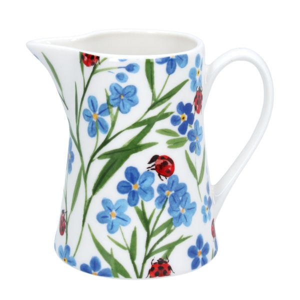 Forget-me-not & Ladybird Ceramic Jug Small