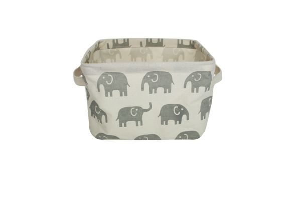 Fabric Storage 30cm - Grey Elephants
