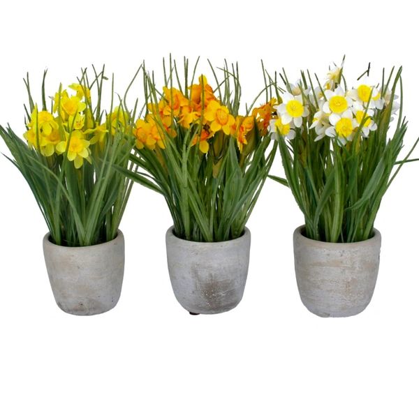 Faux Daffodils in Pots - choose