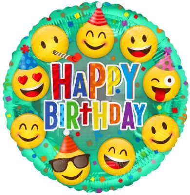 ECO Balloon - Birthday Happy Faces (18 Inch)