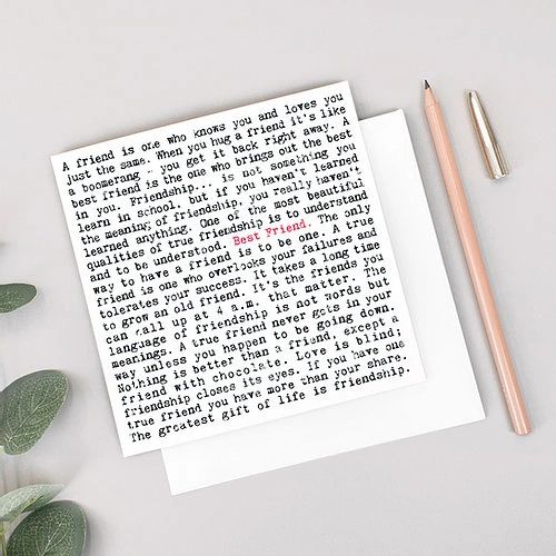 Friendship Quotes Card for Best Friend