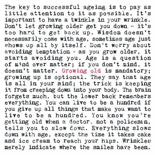 Growing Old Wise Words Quotes Card