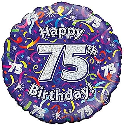 75th Happy Birthday 18" Balloon