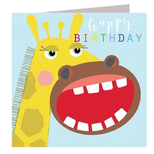 MY13 laser cut giraffe mouthie card