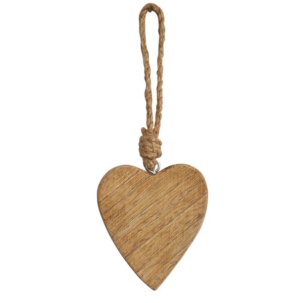 Natural wooden heart decoration