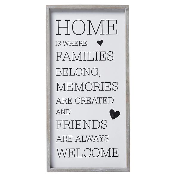 Framed 'Home is where ...' sign