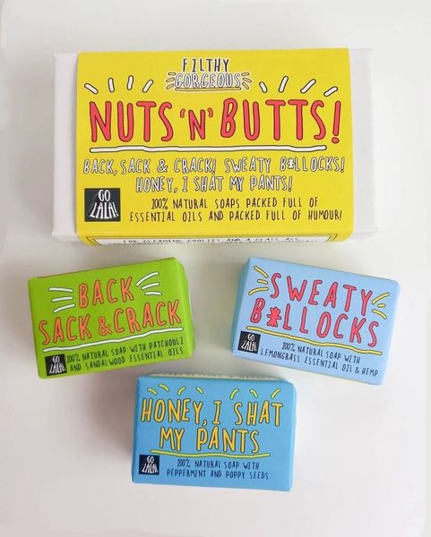Nuts ‘n’ Butts – Gift Set of 3 Soaps