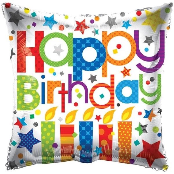 Happy Birthday Square Balloon 18"