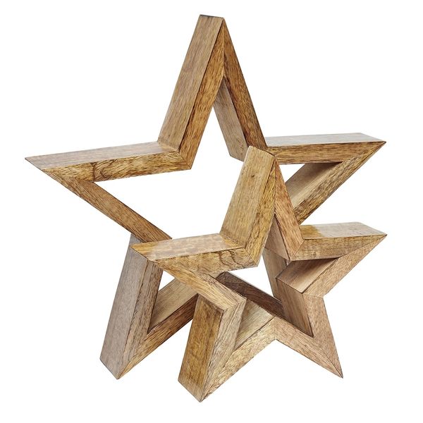 Set of 2 Nesting Wooden Stars - choose colour