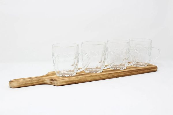 Beer Glass Paddle Board Beer Tasting Set 4 Glasses - CLICK & COLLECT ONLY