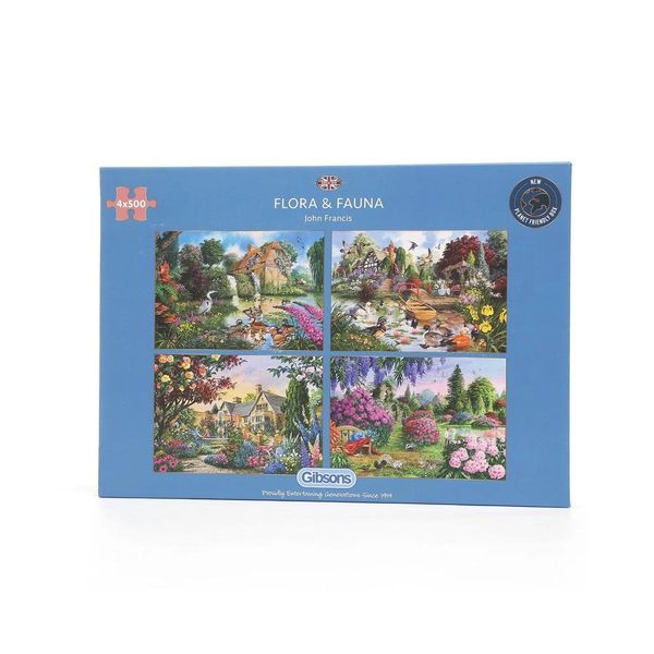 Flora & Fauna 4x500pc Puzzles