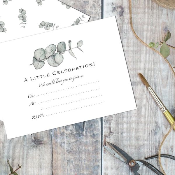 Eucalyptus – Set of 6 Invitations in02