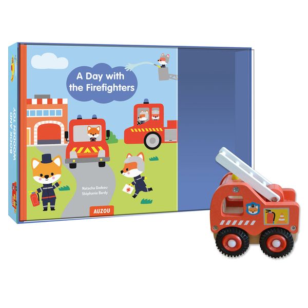 Firefighters Book and Wooden Toy