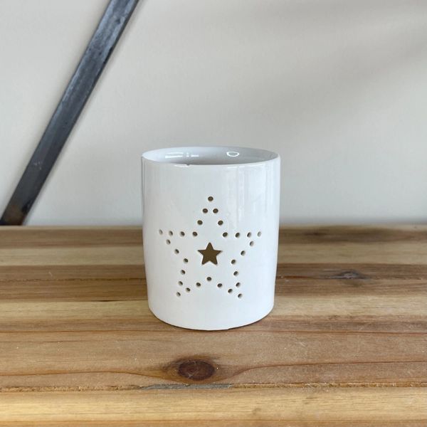 Ceramic Dotted Star Tealight Holder