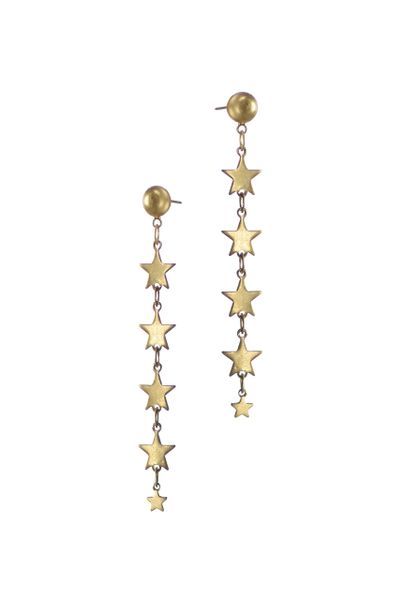 Five Sisters, star drop - worn gold