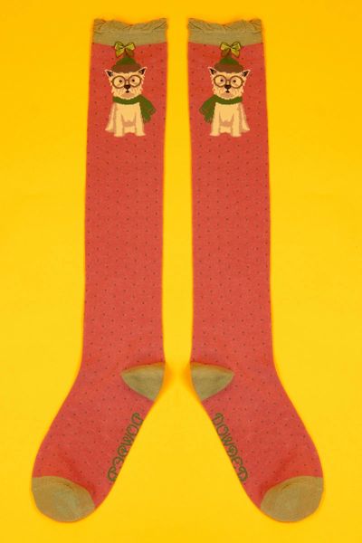 Winter Westie Knee High Socks Candy
