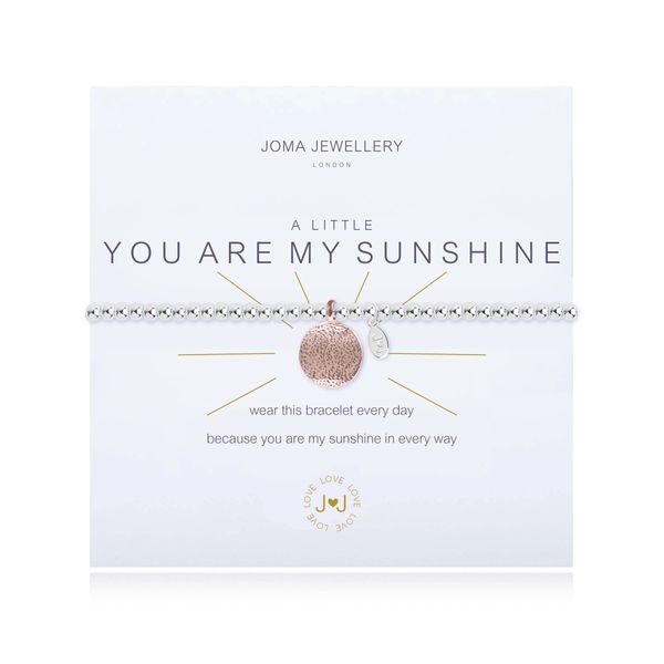 A LITTLE YOU ARE MY SUNSHINE BRACELET Silver Bracelet with Rose Gold Disc by Joma