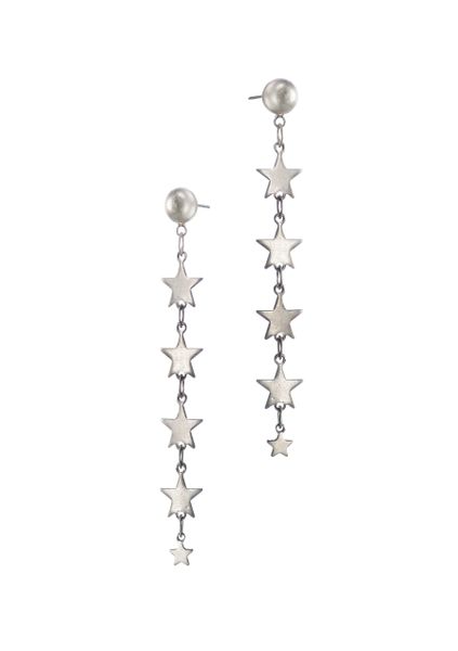 Five Sisters - Star Drop - Worn Silver Earrings